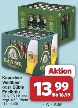 Famila Nord West Kapuziner Weißbier oder Büble Edelbräu Angebot
