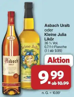 Famila Nord West Asbach Uralt oder Kleine Julia Likör Angebot