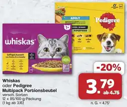 Famila Nord West Whiskas oder Pedigree Multipack Portionsbeutel Angebot