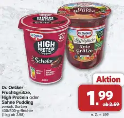 Famila Nord West Dr. Oetker Fruchtgrütze, High Protein oder Sahne Pudding Angebot