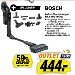 expert Techno Land BOSCH Akku-Staubsauger BKS1051POW Angebot