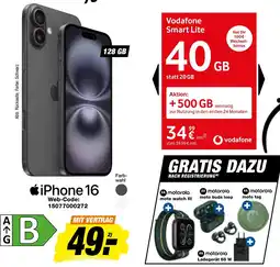expert Techno Land Apple iPhone 16 + Vodafone Smart Lite 40 GB Angebot