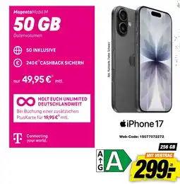 expert Techno Land Apple iPhone 17 + MagentaMobil M 50 GB Angebot