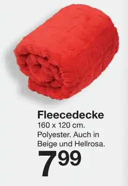 Zeeman Fleecedecke 160 x 120 cm. Angebot