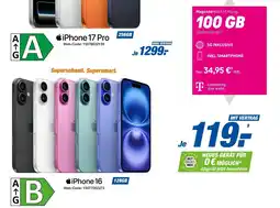 Expert Apple iPhone 16 128GB + Magenta Mobil M Young 100GB Angebot