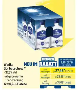 METRO Wodka Gorbatschow Angebot