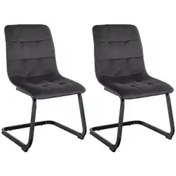 Netto Marken-Discount CLP 2er Set Esszimmerstuhl Vermont Mit Samt-Bezug I Gepolsterter Freischwinger-Stuhl Angebot