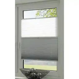toom Baumarkt Gardinia EasyFix Plissee 'Day + Night' weiß/schiefer 90 x 130 cm Angebot