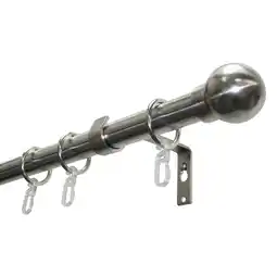 toom Baumarkt Gardinia Gardinenstangen-Set mit Kugel edelstahl 120 cm Angebot