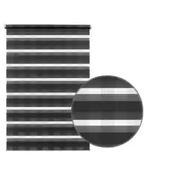 toom Baumarkt Gardinia EasyFix Doppelrollo 'Karo' anthrazit 100 x 150 cm Angebot