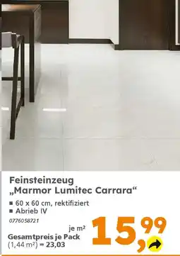 Globus Baumarkt Feinsteinzeug ,,Marmor Lumitec Carrara❝ Angebot