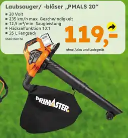 Globus Baumarkt PRIMASTER Laubsauger/ -bläser „PMALS 20" Angebot