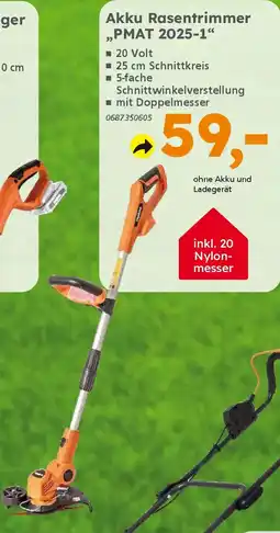 Globus Baumarkt PRIMASTER Akku Rasentrimmer ,,PMAT 2025-1" Angebot