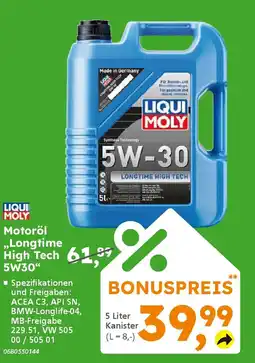 Globus Baumarkt LIQUI MOLY Motoröl ,,Longtime High Tech 5W30" Angebot