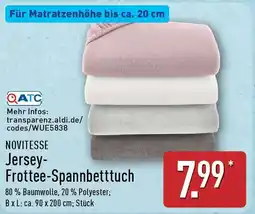 Aldi Nord NOVITESSE Jersey- Frottee-Spannbetttuch Angebot