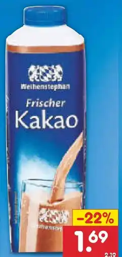 Netto Marken-Discount Weihenstephan Frischer Kakao Angebot