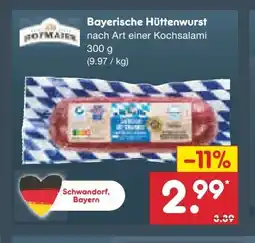 Netto Marken-Discount Hofmaier Wolf Bayerische Hüttenwurst Angebot