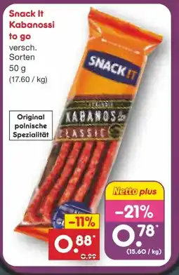 Netto Marken-Discount Snack !t Kabanossi to go Angebot