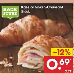 Netto Marken-Discount Netto Backstube Käse Schinken Croissant Angebot