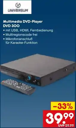 Netto Marken-Discount Universum DVD-Player DVD300-20 Angebot