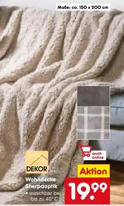 Netto Marken-Discount Dekor Wohndecke Sherpaoptik Angebot