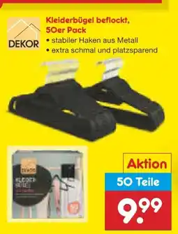 Netto Marken-Discount Dekor Kleiderbügel beflockt 50er Pack Angebot