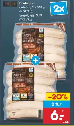 Netto Marken-Discount Butcher’s Barbecue Bratwurst Angebot