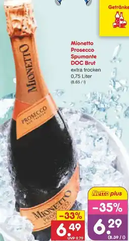 Netto Marken-Discount Mionetto Prosecco Spumante Brut Angebot