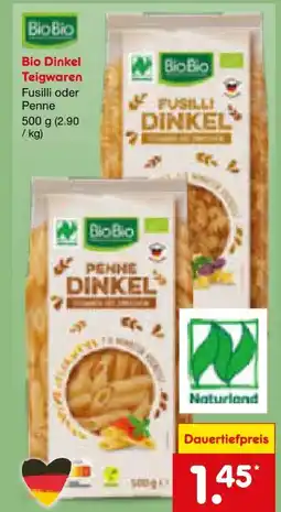 Netto Marken-Discount BioBio Bio Dinkel Teigwaren Angebot
