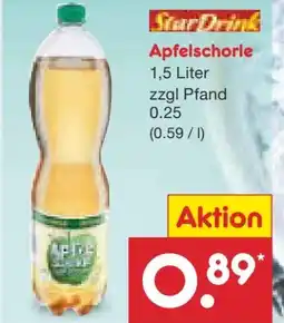 Netto Marken-Discount Star Drink Apfelschorle Angebot