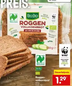 Netto Marken-Discount BioBio Bio-Roggen Vollkornbrot Angebot