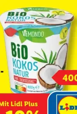 Lidl Vemondo Vegane Bio Joghurtalternative Kokos Natur Angebot