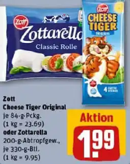 REWE Zott Cheese Tiger Original oder Zottarella Angebot
