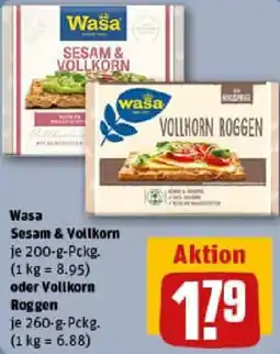 REWE Wasa Sesam & Vollkorn oder Vollkorn Roggen Angebot