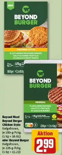REWE Beyond Meat Beyond Burger Chicken Style oder Beyond Burger Angebot