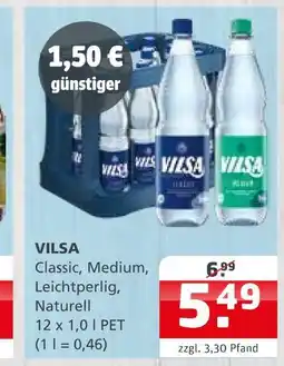 Getränke Quelle Vilsa classic, medium, leichtperlig, naturell Angebot