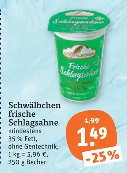 tegut Schwälbchen frische schlagsahne Angebot