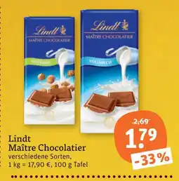 tegut Lindt maître chocolatier - haselnuss Angebot