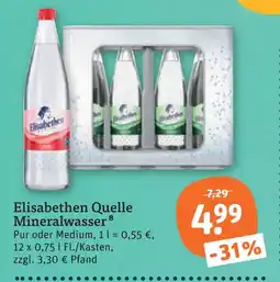 tegut Elisabethen quelle mineralwasser pur oder medium Angebot
