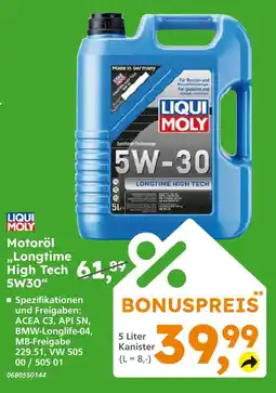Globus Baumarkt Liqui moly motoröl longtime high tech 5w30 Angebot