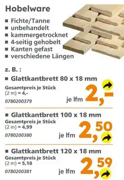 Globus Baumarkt Glattkantbrett 80 x 18 mm Angebot