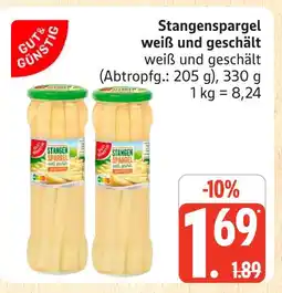 Marktkauf Gut & günstig stangenspargel weiß und geschält Angebot