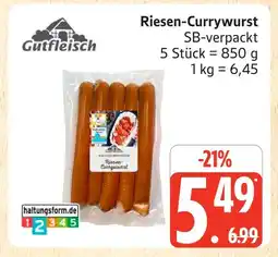 Marktkauf Gutfleisch riesen-currywurst Angebot
