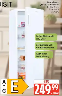 Marktkauf Exquisit kühlschrank ks320-v-h-040e Angebot