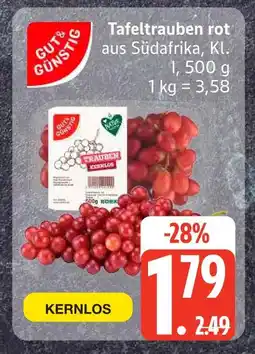 Edeka Gut & günstig tafeltrauben rot kernlos Angebot