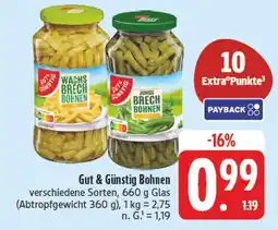 E-Center Gut & günstig bohnen Angebot