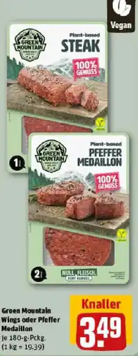 REWE Green Mountain Wings oder Pfeffer Medaillon Angebot
