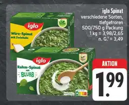 Edeka Iglo würz-spinat mit zwiebeln Angebot