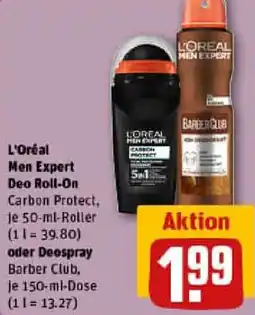 REWE L'Oréal Men Expert Deo Roll-On oder Deospray Angebot