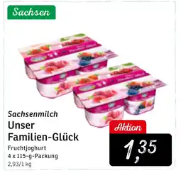 KONSUM Sachsenmilch Unser Familien-Glück Fruchtjoghurt Angebot